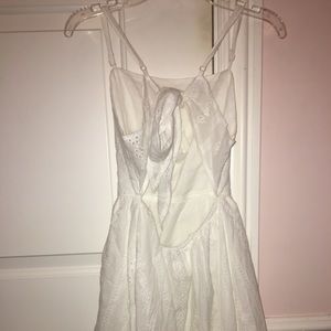 White tie back dress